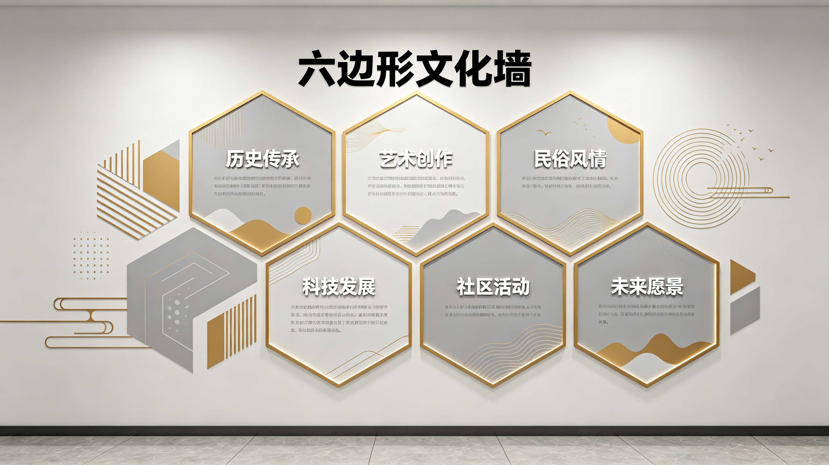 长丰企业文化墙 | 六边形信息美学